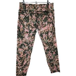 Sweaty Betty Power 7/8 Workout Leggings Green Floral Texture Print NWT XL